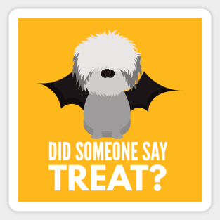 Bearded Collie Halloween Trick or Treat Sticker